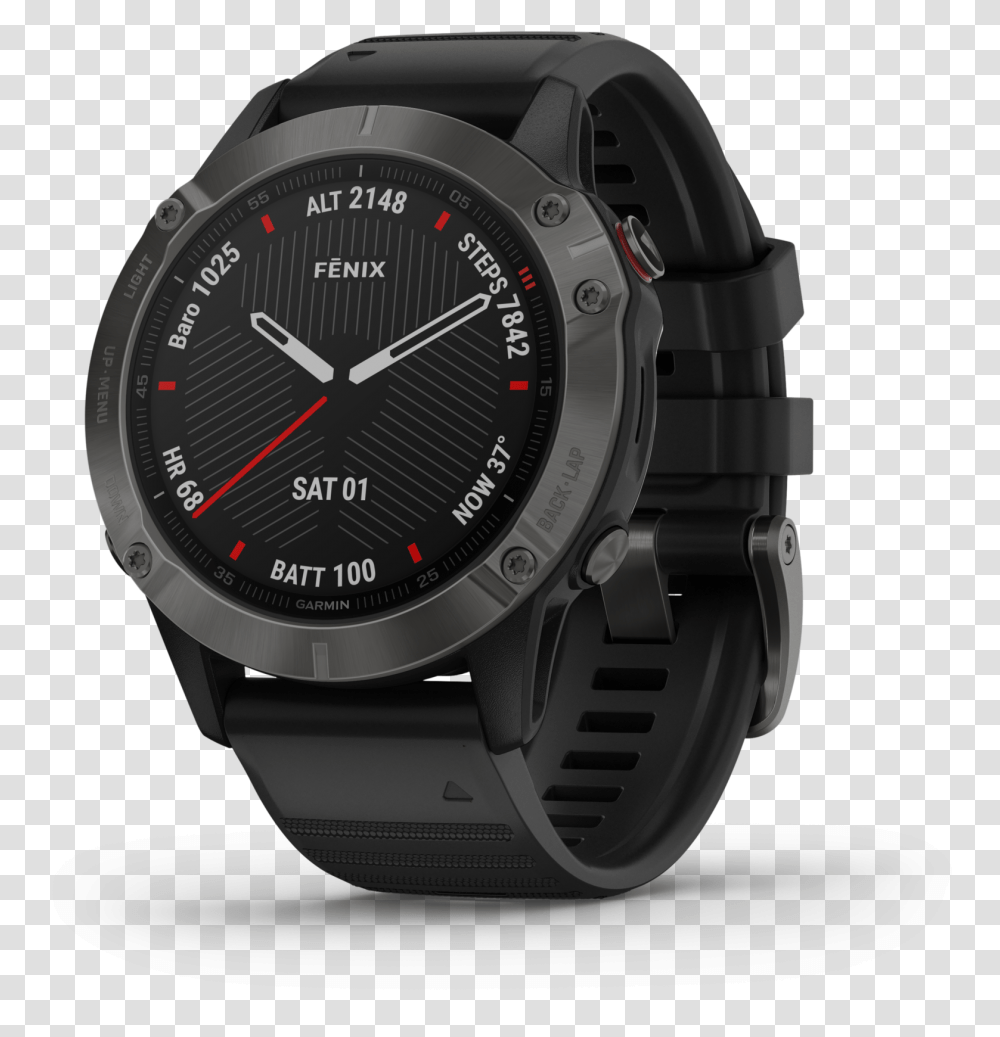 Garmin Fenix 6 Sapphire Multisport Gps Watch Carbon Garmin Fenix 5x Plus Sapphire, Wristwatch Transparent Png