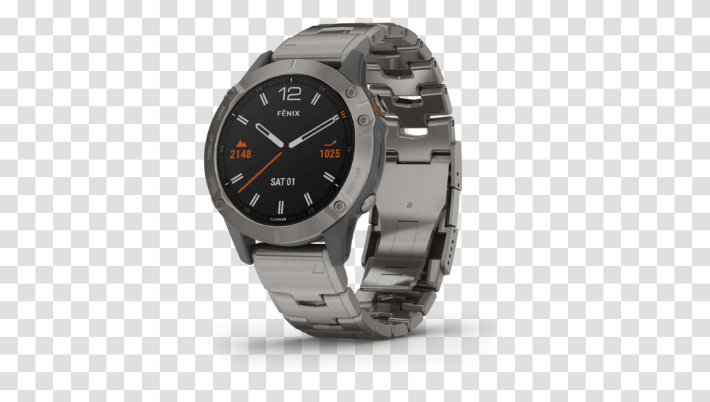 Garmin Multi Sport Watch Garmin Fnix 6 Pro And Fnix Garmin 6 Sapphire Titanium, Wristwatch Transparent Png