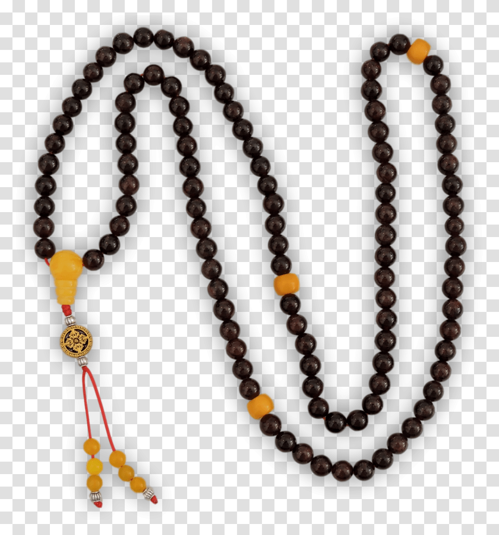 Garnet 108 Mala With Amber Spacers Lance Mccullers Black Necklace, Bead Necklace, Jewelry, Ornament, Accessories Transparent Png