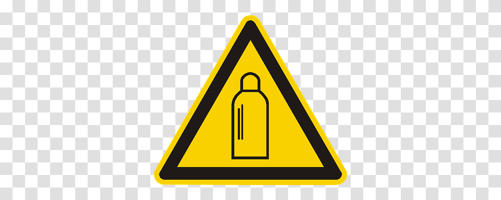 Gas Cylinder Symbol, Sign, Road Sign, Triangle Transparent Png