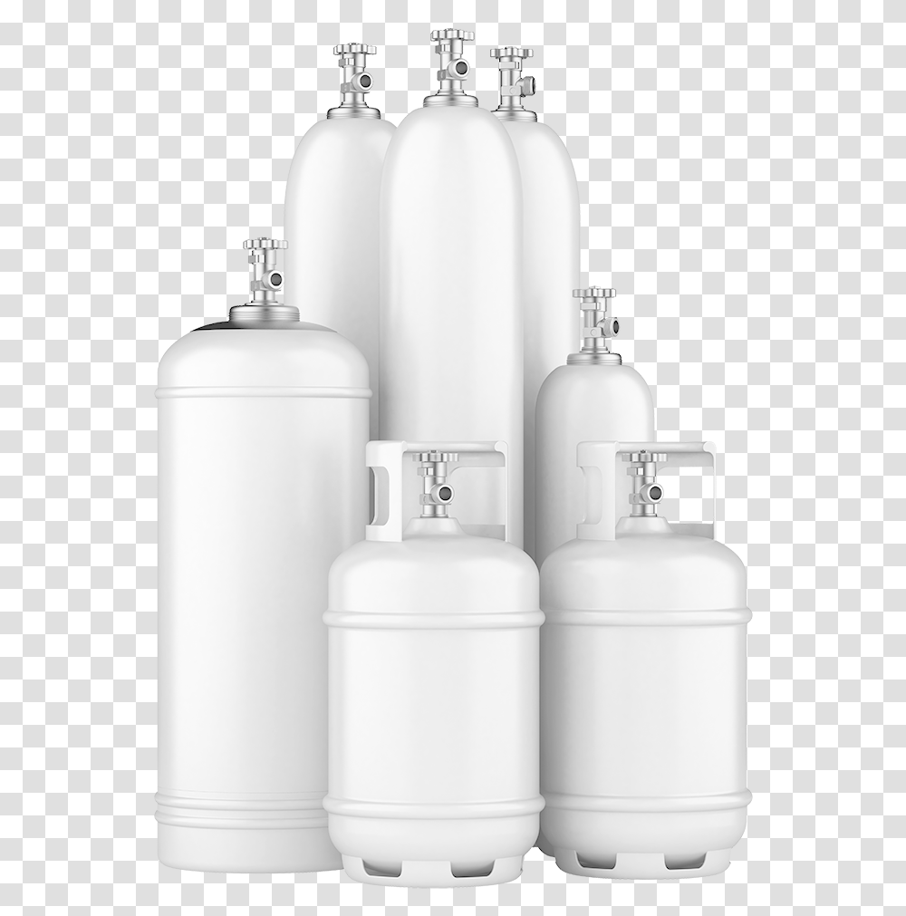 Gas Cylinders On White Background, Aluminium, Shaker, Bottle, Milk Transparent Png