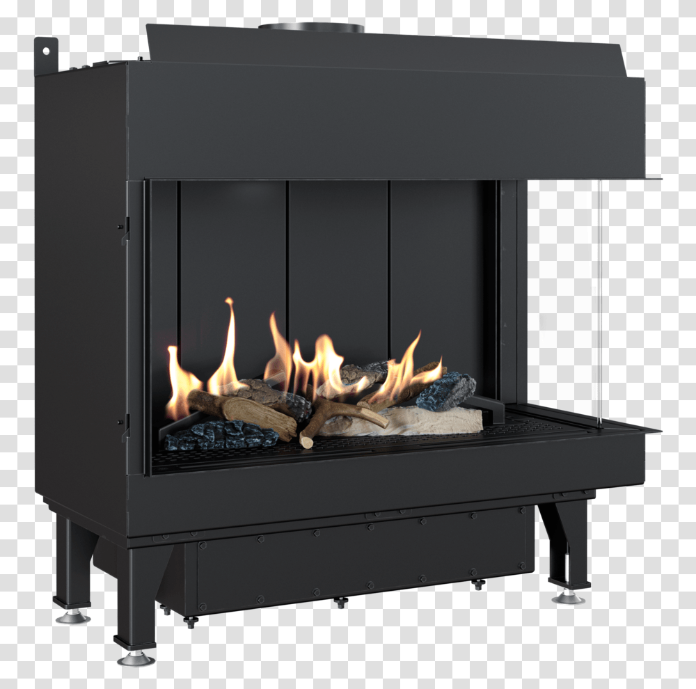 Gas Fireplace Leo 70 Right For Natural Kominek Gazowy Wkad, Indoors, Hearth, Bird, Animal Transparent Png