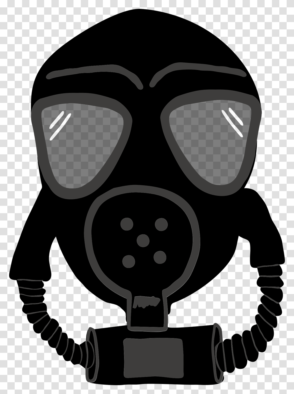Gas Mask Military Wwii War Diving Equipment, Stencil, Head Transparent Png