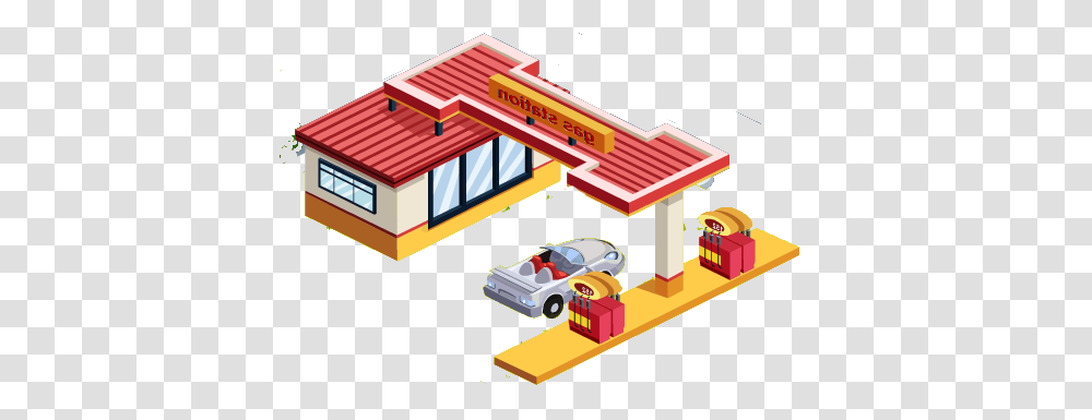 Gas Station Pic, Toy, Neighborhood, Urban, Building Transparent Png