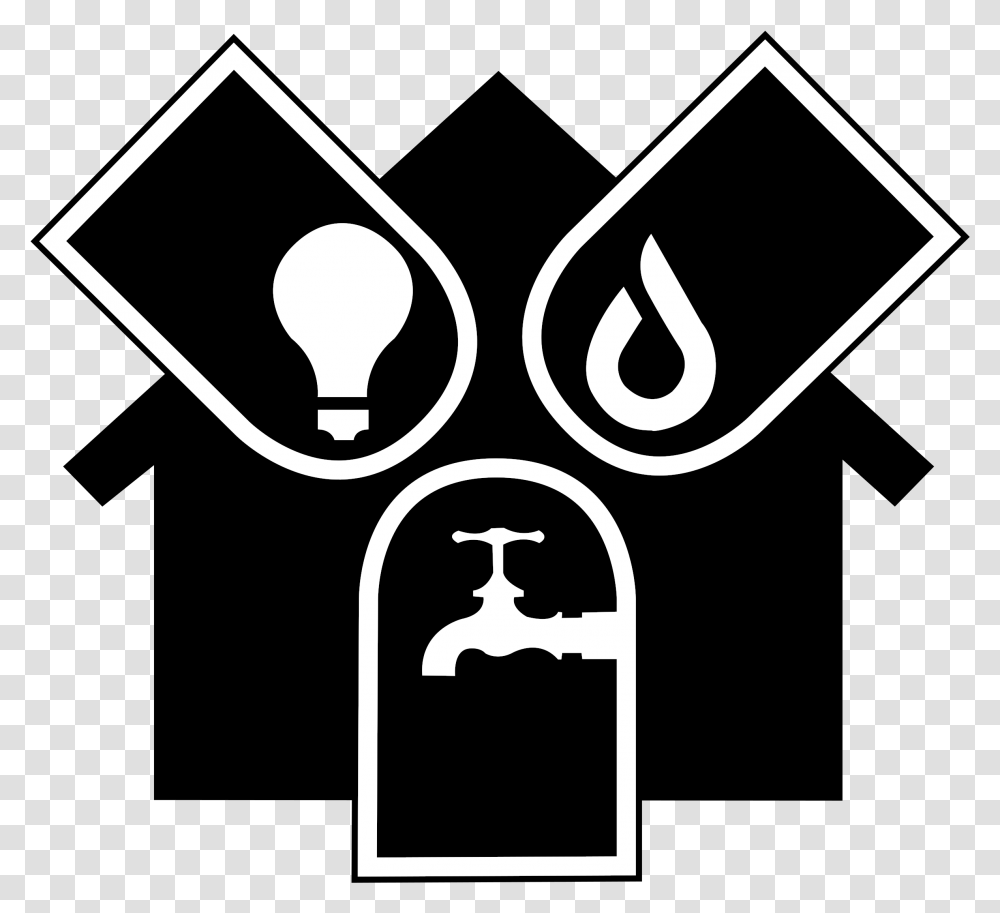 Gas Water And Electricity, Stencil Transparent Png
