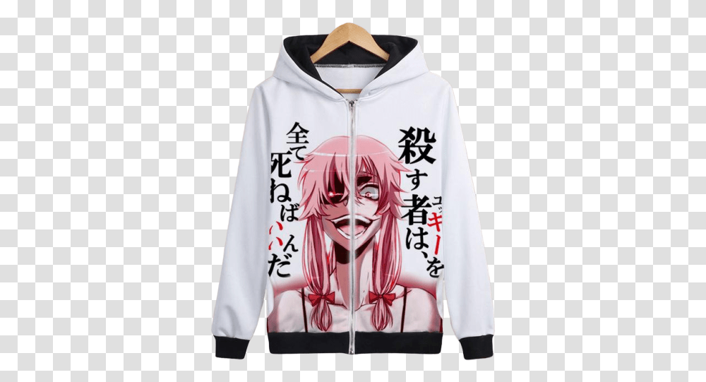 Gasai Yuno Gesugao Hoodie Gesugao Hoodie, Clothing, Apparel, Sweatshirt, Sweater Transparent Png