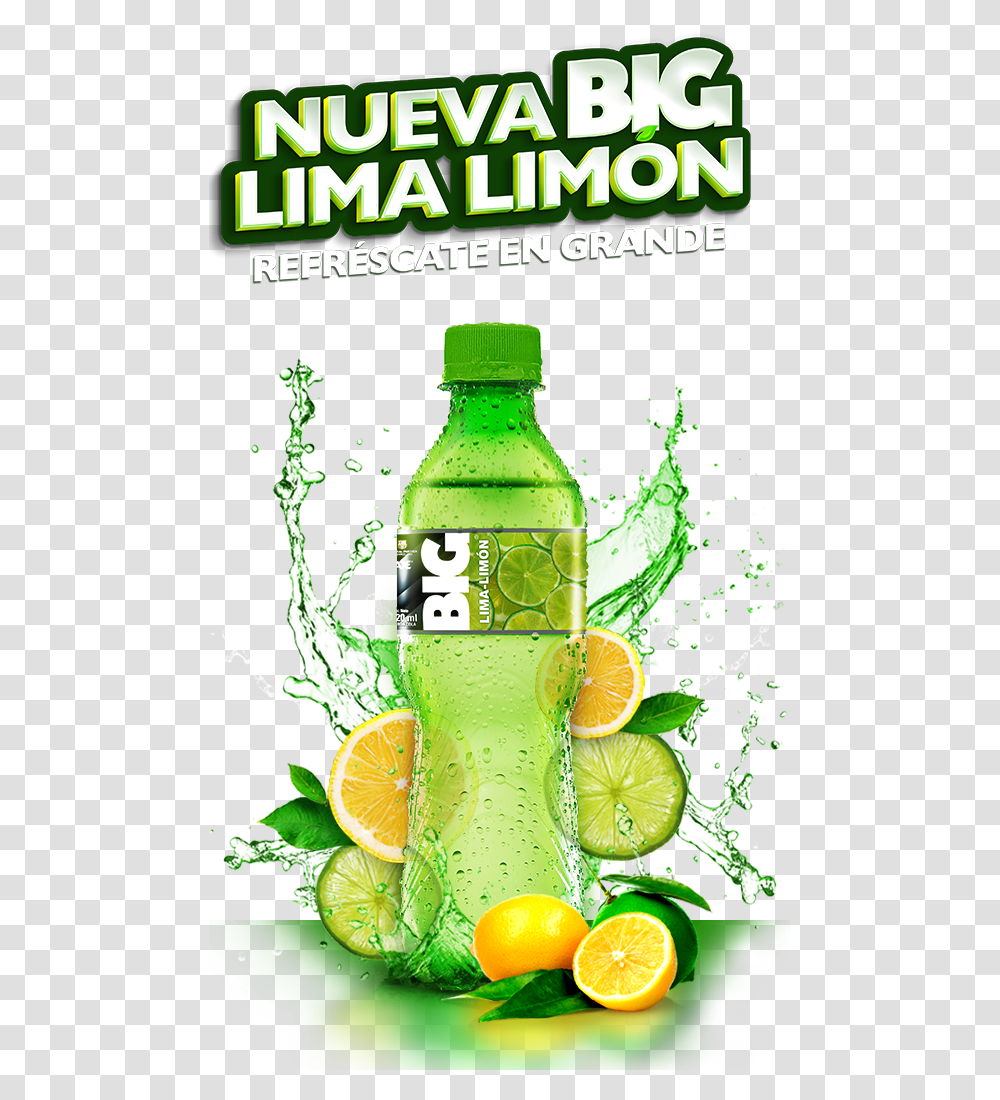 Gaseosas Big Cola De Limon Download Carbonated Soft Drinks, Beverage, Orange, Citrus Fruit, Plant Transparent Png