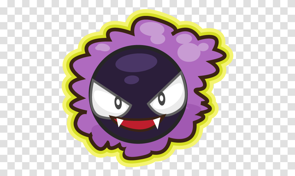 Gastly Cartoon, Label, Text, Graphics, Sticker Transparent Png