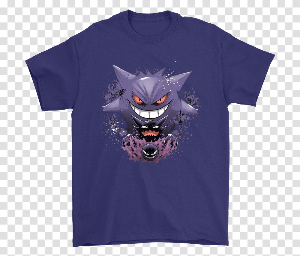 Gastly Haunter Gengar Pokemon Shirts - Teeqq Store Funny Chargers Shirt, Clothing, Apparel, T-Shirt Transparent Png