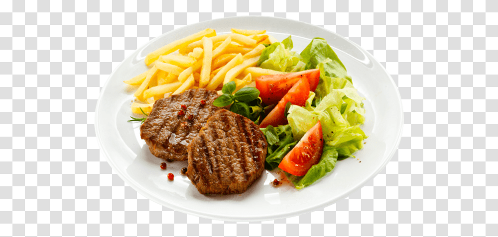 Gaststtte Bischofshof Restaurant Hamburger Lunch Dinner Background Plate Of Food, Dish, Meal, Steak, Fries Transparent Png