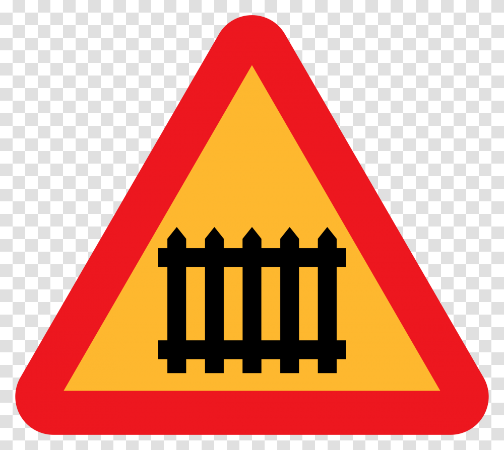 Gate Clipart Fence Gate, Road Sign, Triangle, Stopsign Transparent Png