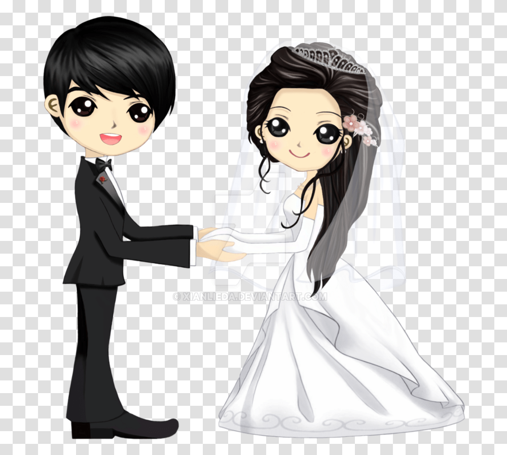 Gate Clipart Wedding Indian Anime Chibi Wedding Couple, Person, Human, Performer, Female Transparent Png