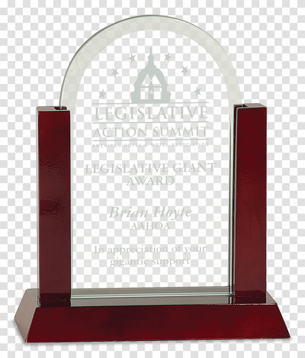Gateway Dome Glass Award Commemorative Plaque, Trophy Transparent Png