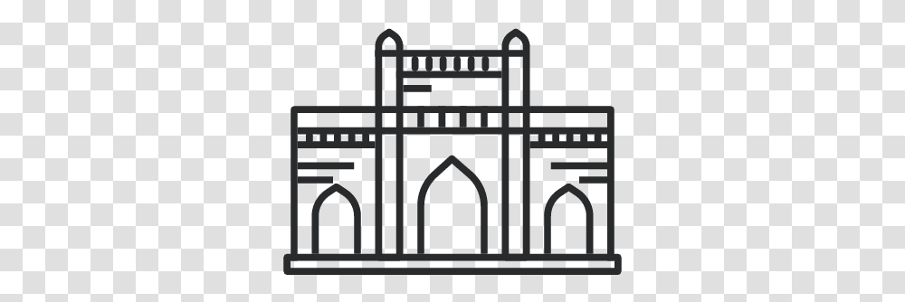 Gateway Of India Icon, Silhouette, Stencil, Shelf, Cross Transparent Png