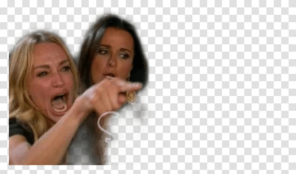 Gato Real Housewives Meme Crying, Person, Finger, Crowd Transparent Png