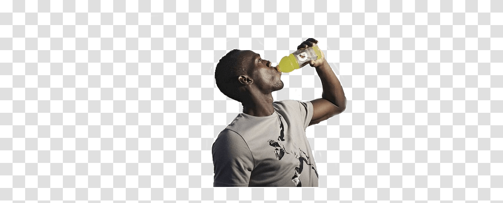 Gatorade Com Usain Bolt Drinking Water Hd Download Peoples Drinking Beer, Person, Human, Beverage, Bottle Transparent Png