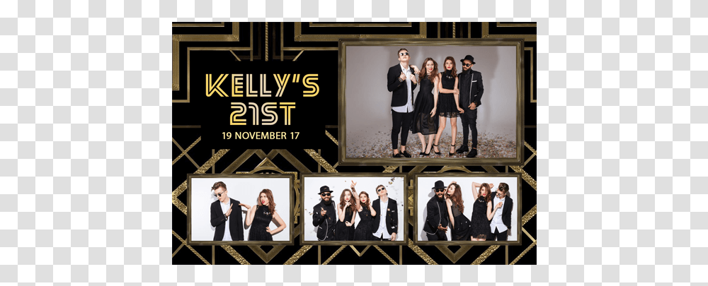 Gatsby Gold Postcard Template Great Gatsby Photo Booth Template, Person, Collage, Poster, Advertisement Transparent Png