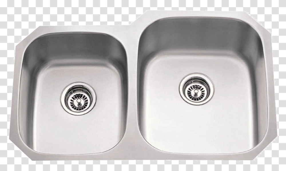 Gauge Kitchen Sink Two Unequal Bowls Sink, Double Sink, Drain Transparent Png