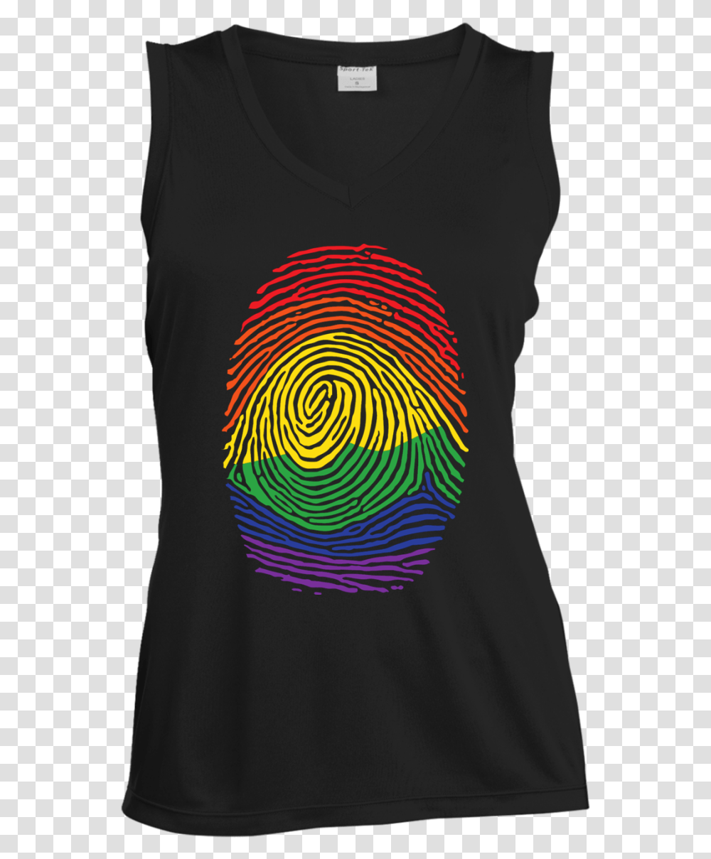 Gay Pride Thumb Print V Neck Sleeveless Black T Shirt Graphic Design, Apparel, Long Sleeve, T-Shirt Transparent Png