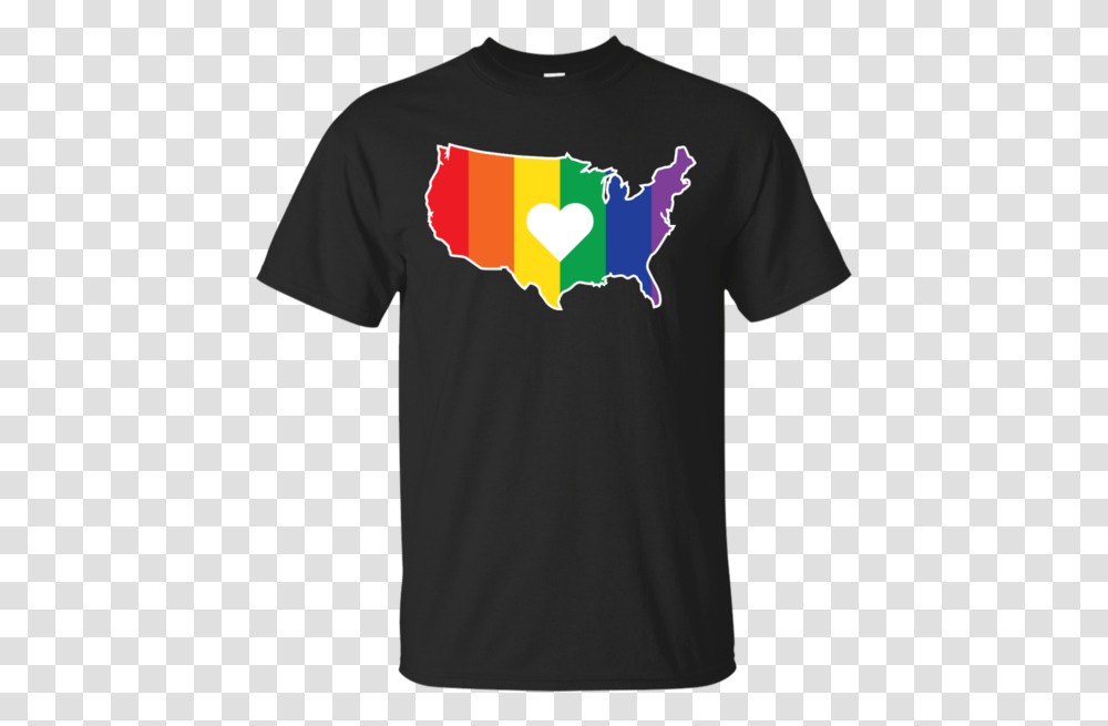 Gay Usa Rainbow United States Outline Rainbows T Shirt, Apparel, Sleeve, T-Shirt Transparent Png