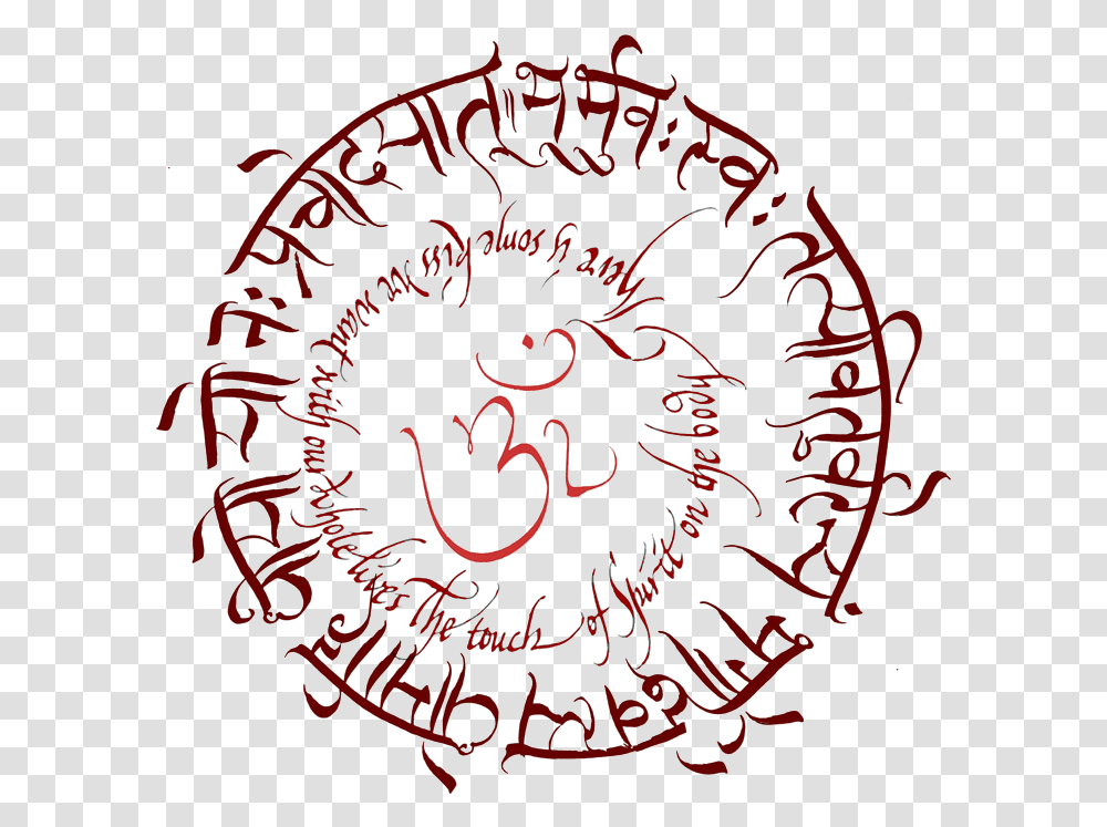 Gayatri Mantra In Circle, Handwriting, Calligraphy, Alphabet Transparent Png