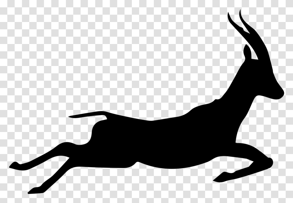 Gazelle Clip Art Vector Graphics Image Illustration Gazelle Running Silhouette, Mammal, Animal, Stencil, Wildlife Transparent Png