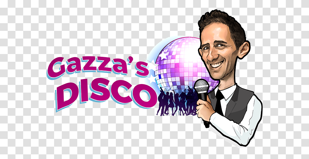 Gazza S Disco Illustration, Person, Microphone, Poster, Advertisement Transparent Png