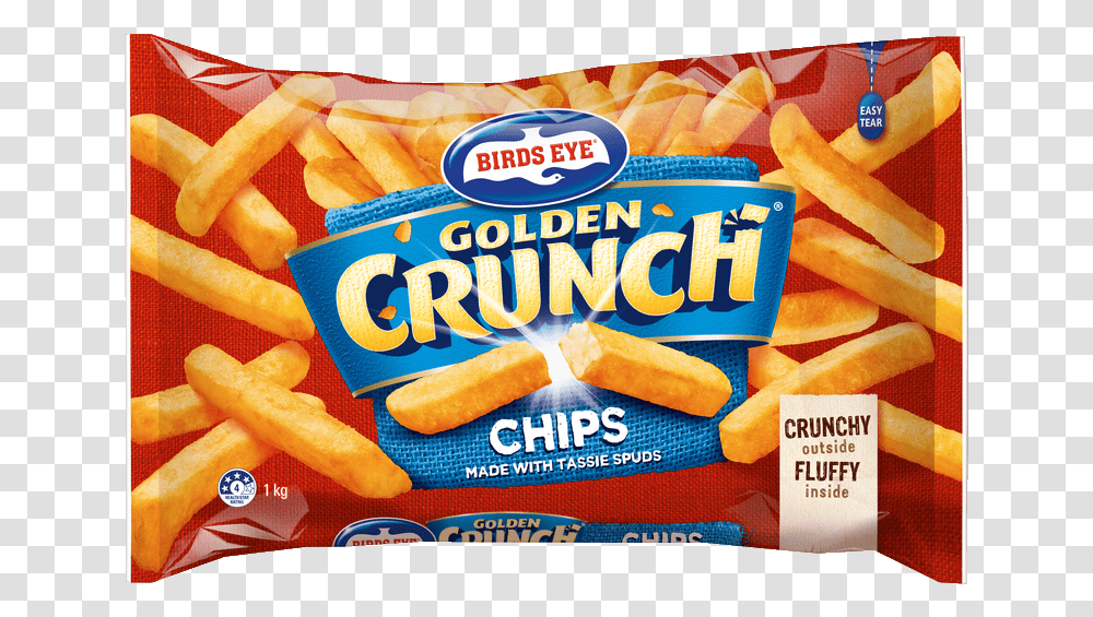 Gc Chips 1kg Birds Eye Golden Crunch Chips, Food, Fries, Hot Dog, Snack Transparent Png