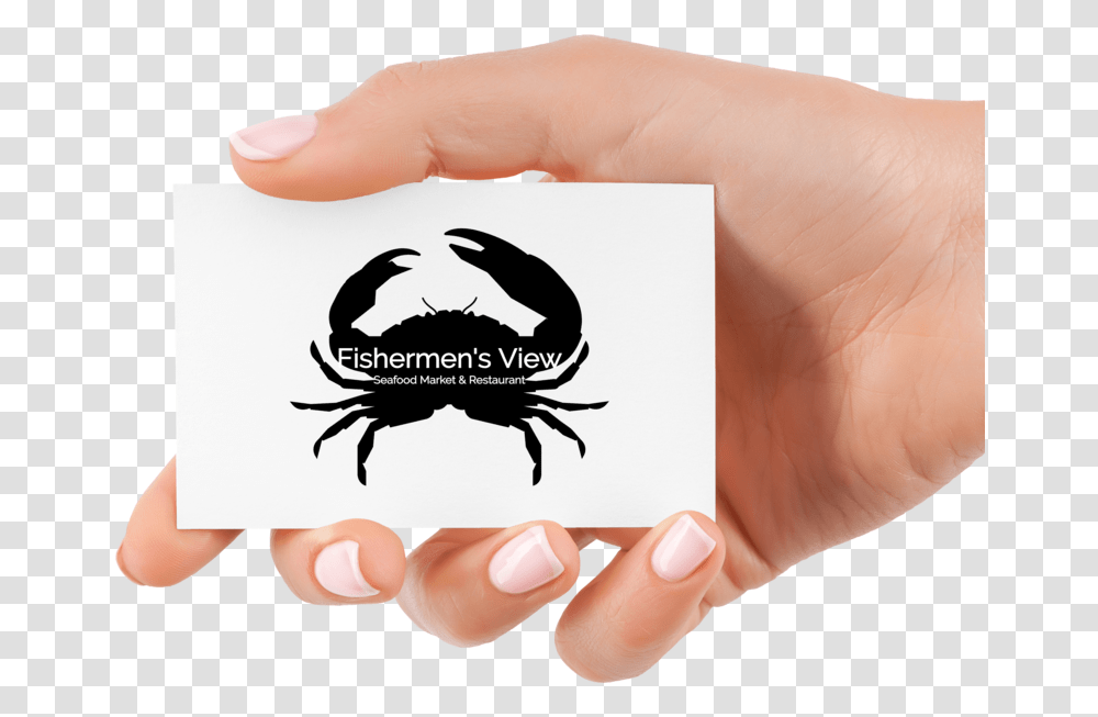 Gc In Hand Blank Business Card, Person, Human, Sea Life, Animal Transparent Png