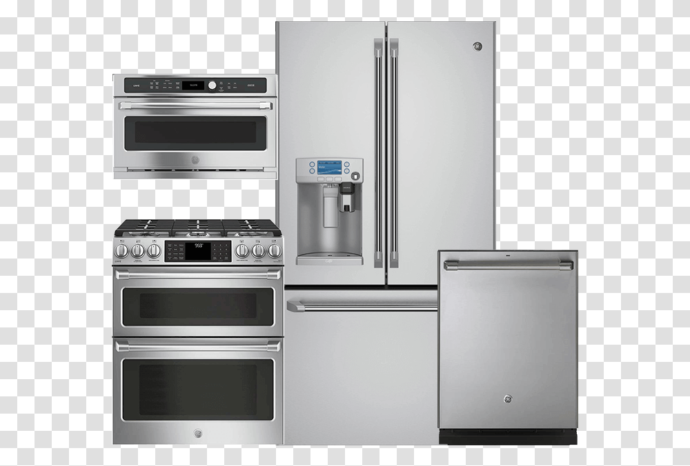 Ge Cafe Stainless Steel, Oven, Appliance, Refrigerator, Indoors Transparent Png