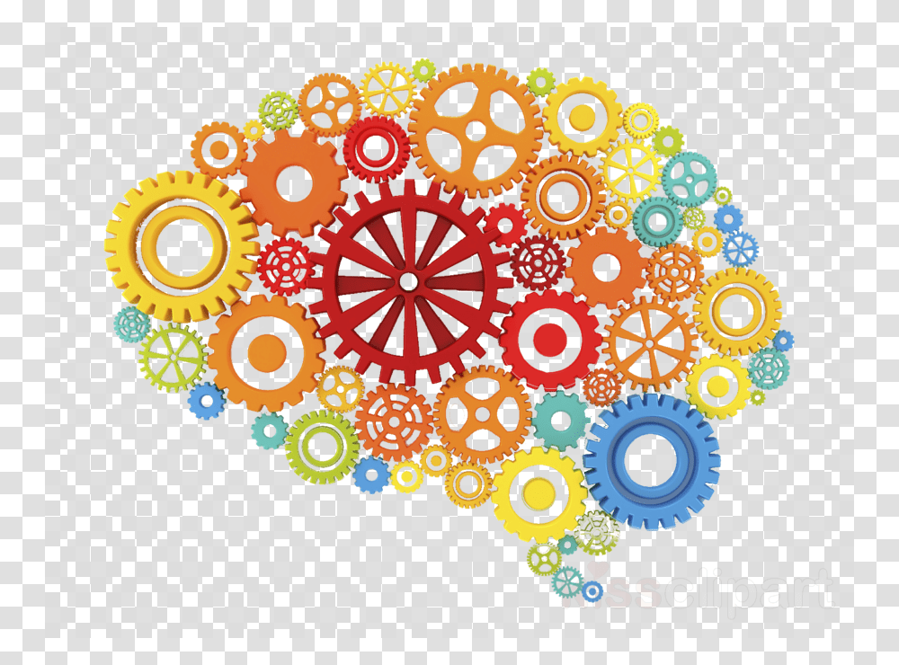 Gear Brain Clip Art, Pattern, Rug, Floral Design Transparent Png