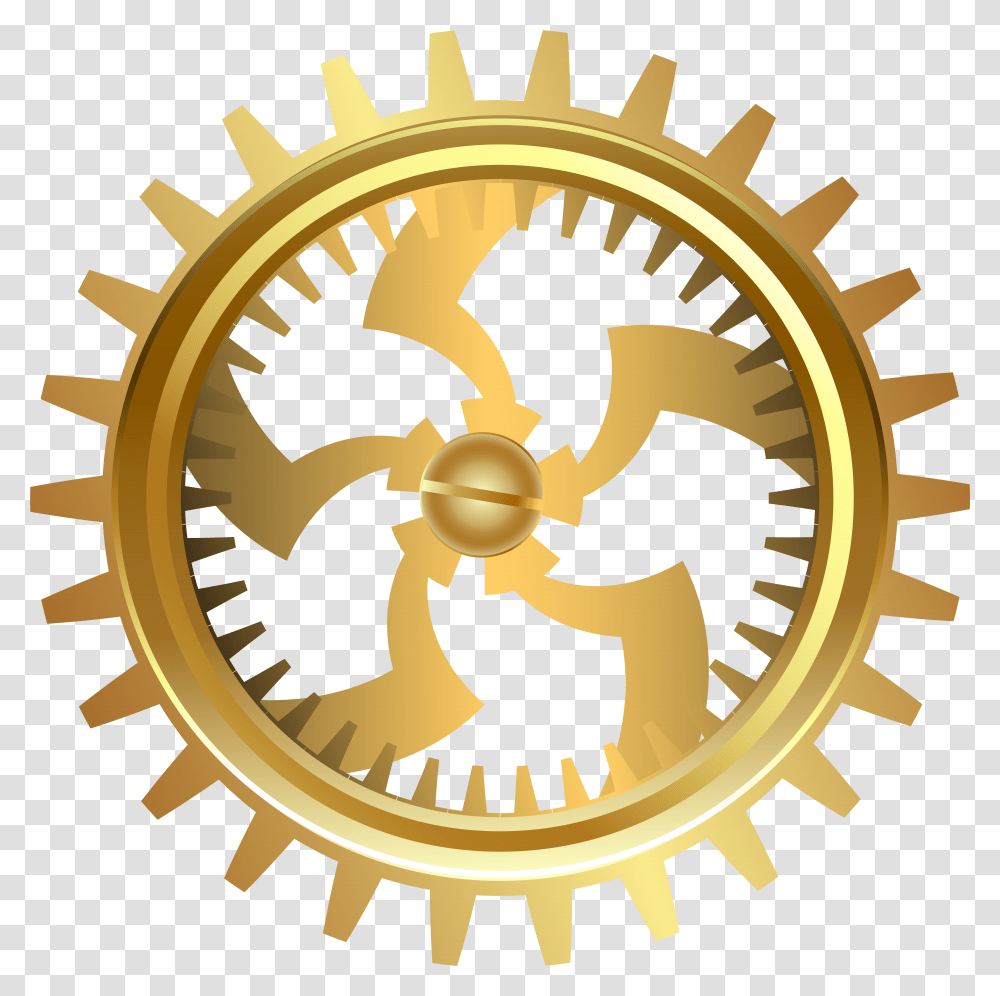 Gear Clip Art Gold Gear Clip Art, Logo, Symbol, Trademark, Badge Transparent Png