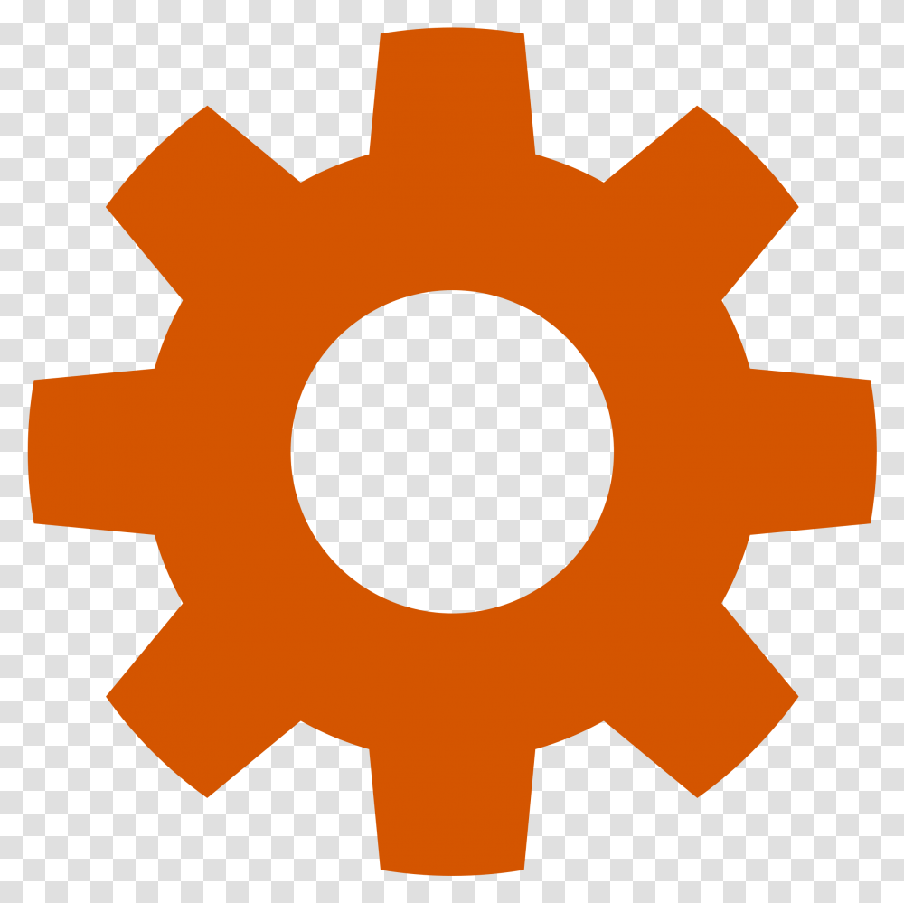 Gear Clipart Orange Gear Icon, Machine, Cross Transparent Png