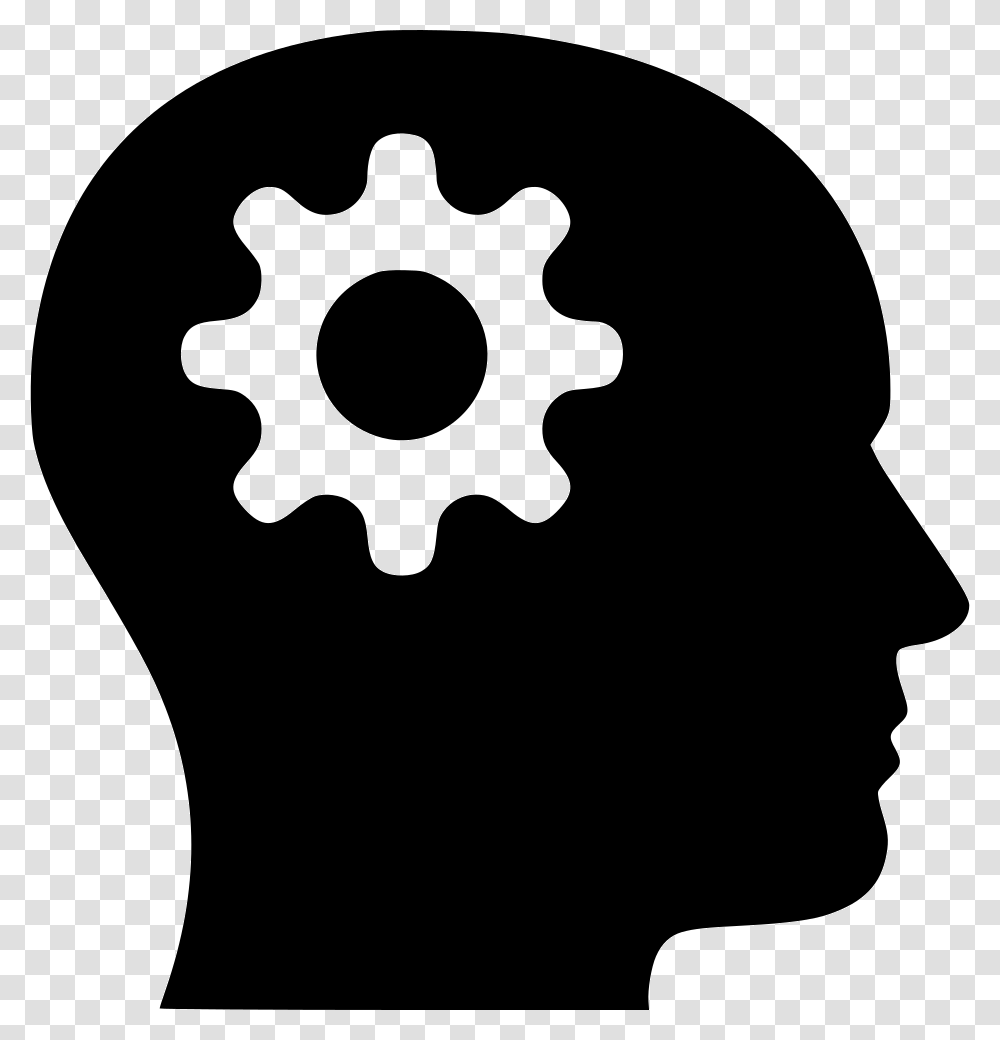 Gear Head Icon Free Download, Machine, Silhouette Transparent Png