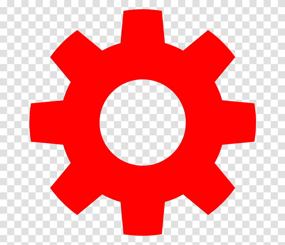 Gear In Red Red Gear Clipart, Machine, Cross Transparent Png