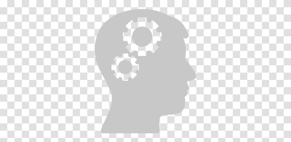 Gear On Brain Icon, Head, Stencil, Face, Person Transparent Png