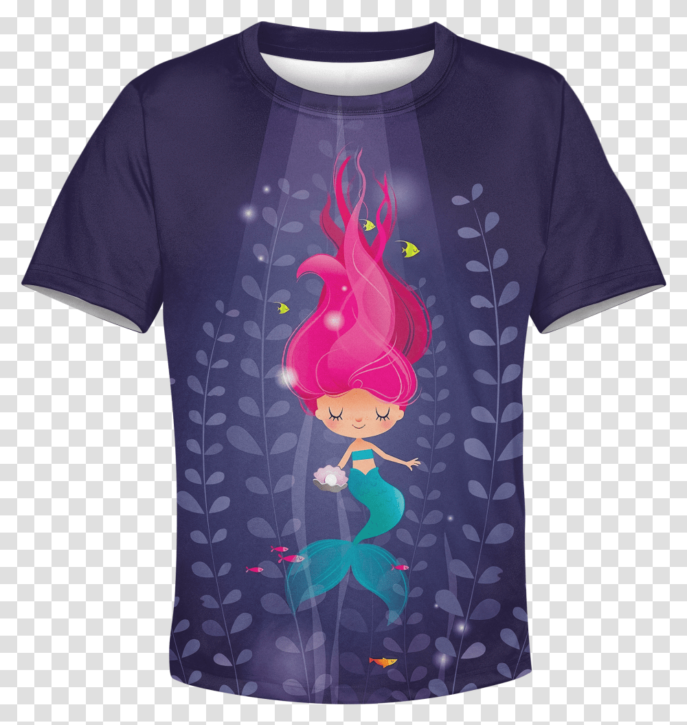 Gearhuman 3d Cute Mermaid Kid Custom Hoodies T Shirt Irene Gough, Apparel, T-Shirt, Sleeve Transparent Png