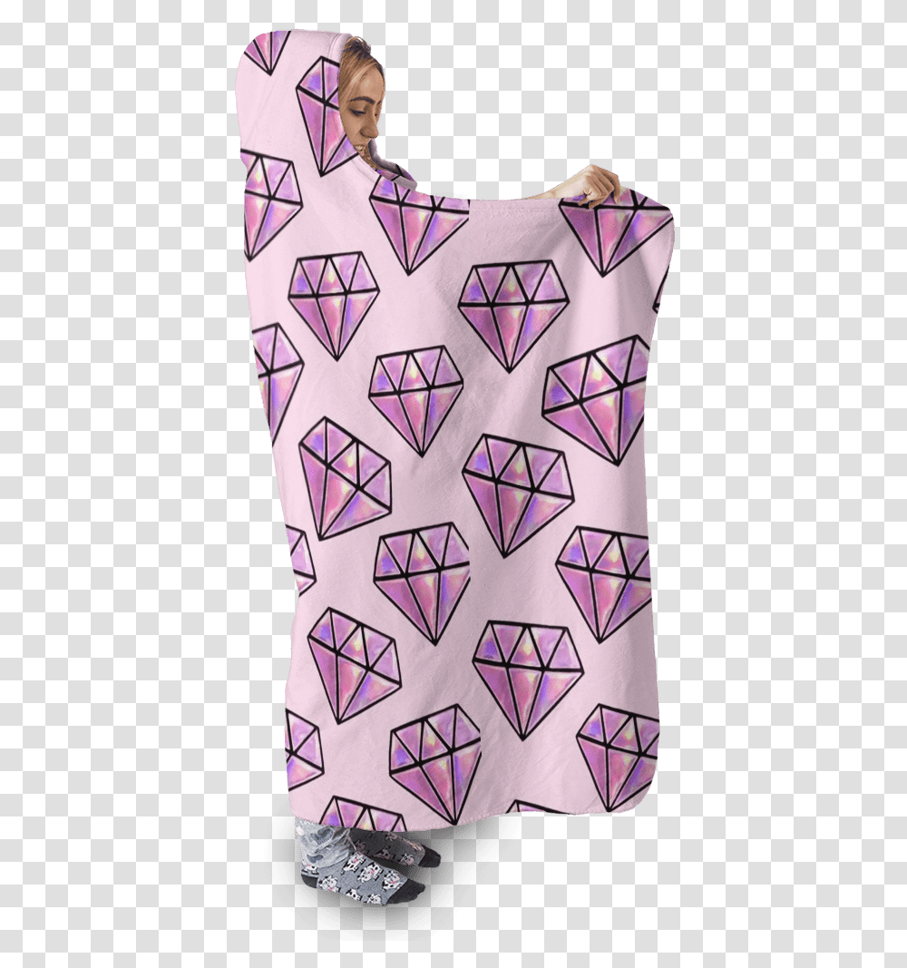 Gearhuman 3d Diamond Custom Hooded Blanket Birthday Candle, Pattern, Purple, Floral Design Transparent Png