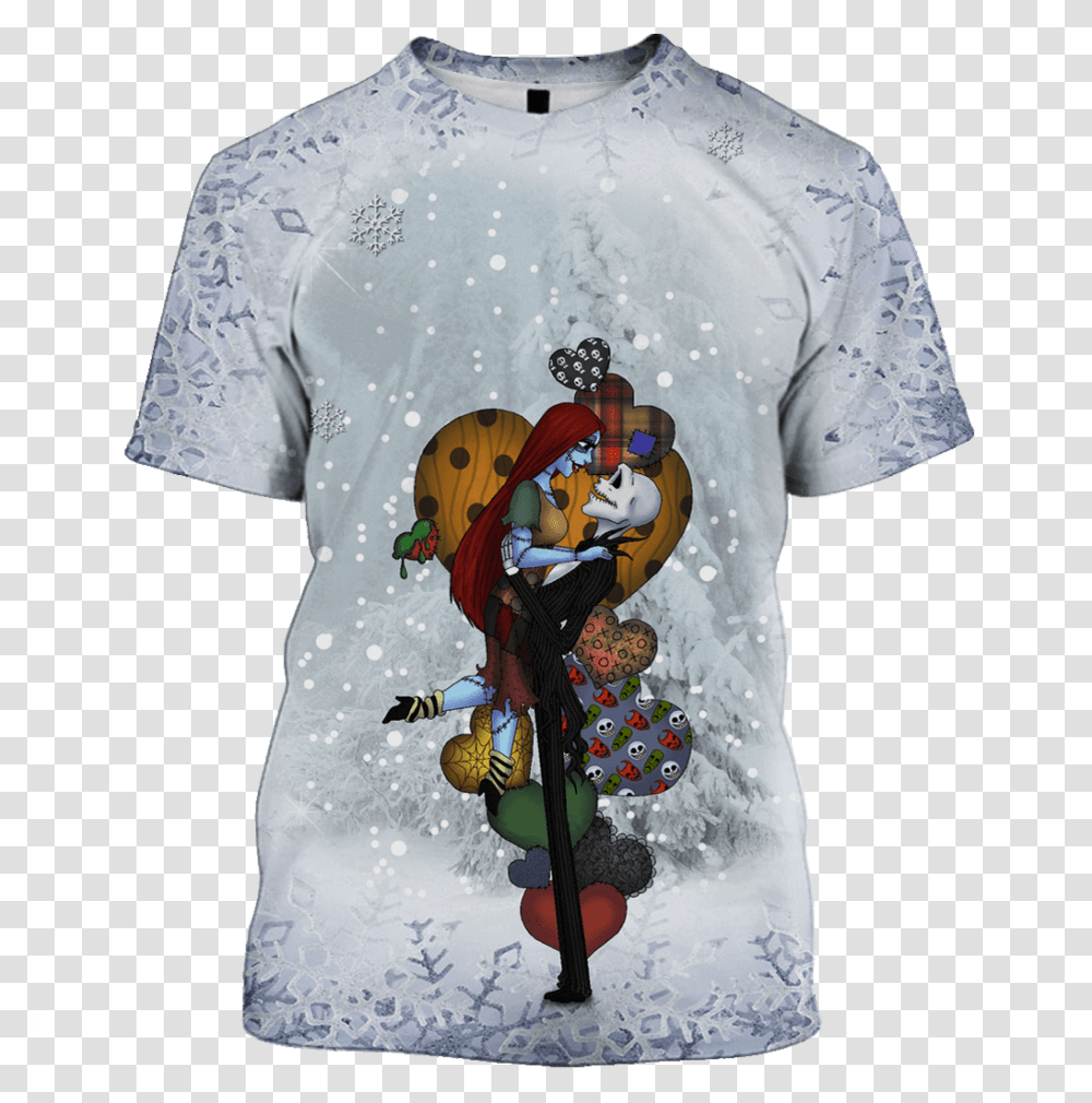 Gearhuman 3d Jack And Sally In Winter Custom T Shirt C Programming T Shirt, Apparel, T-Shirt, Sleeve Transparent Png