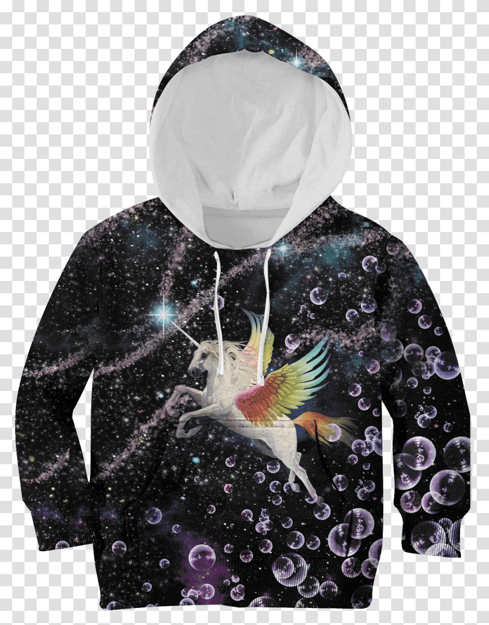 Gearhuman 3d Magical Unicorn Flying Into Galaxy Custom Hoodie, Apparel, Sweatshirt, Sweater Transparent Png