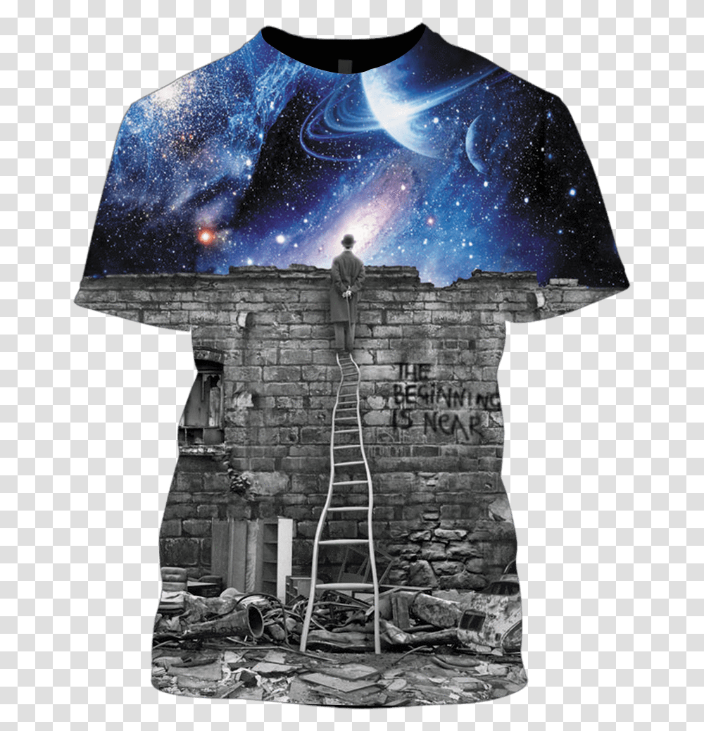 Gearhuman 3d Man Looking Out Galaxy Custom T Shirt Energy Of The Mind Is The Essence, Architecture, Building, Person, Brick Transparent Png