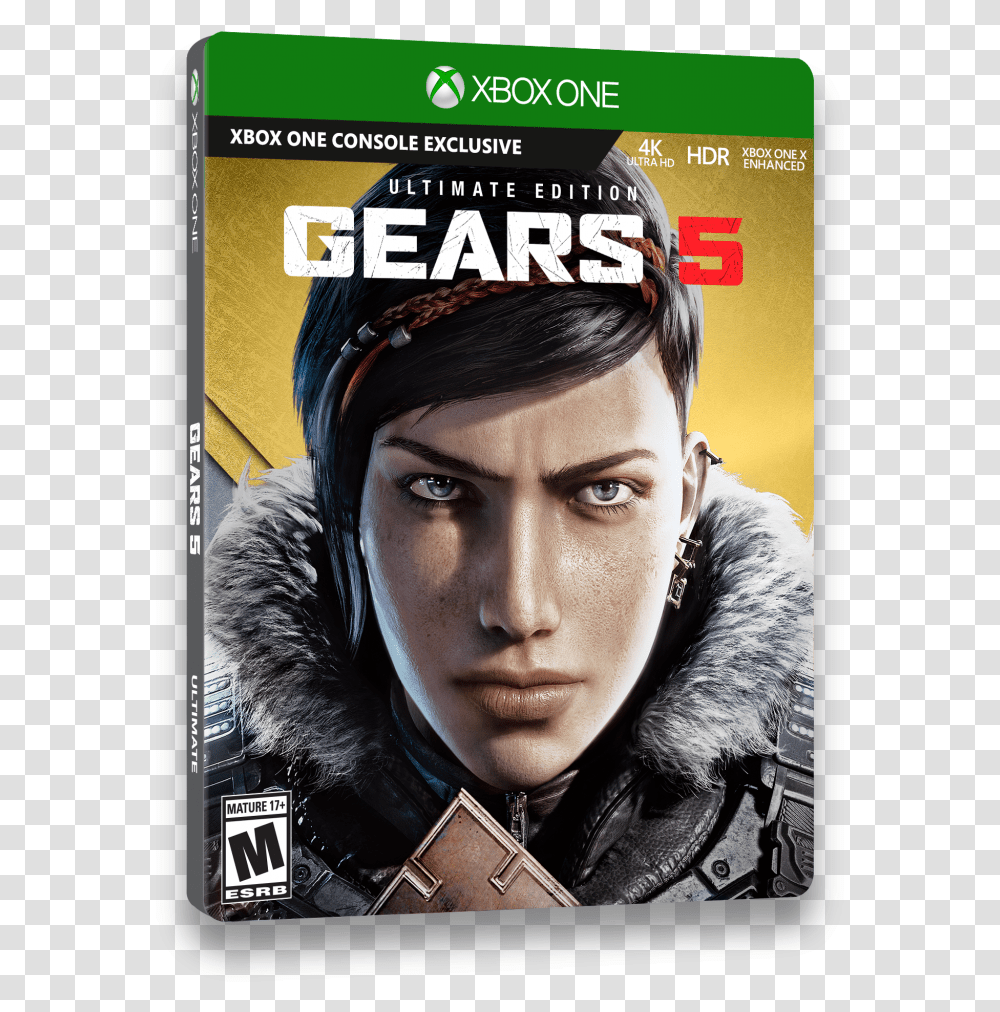 Gears 5 Ultimate Edition Xbox One Box Cover, Magazine, Person, Human, Advertisement Transparent Png