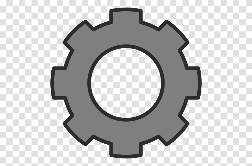 Gears Clipart Black And White Cartoon Gear, Machine Transparent Png