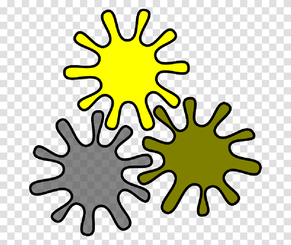 Gears Gearbox Melted Splash Colors Cogwheels Splash Yellow Blue Red, Plant, Stencil, Dynamite, Bomb Transparent Png