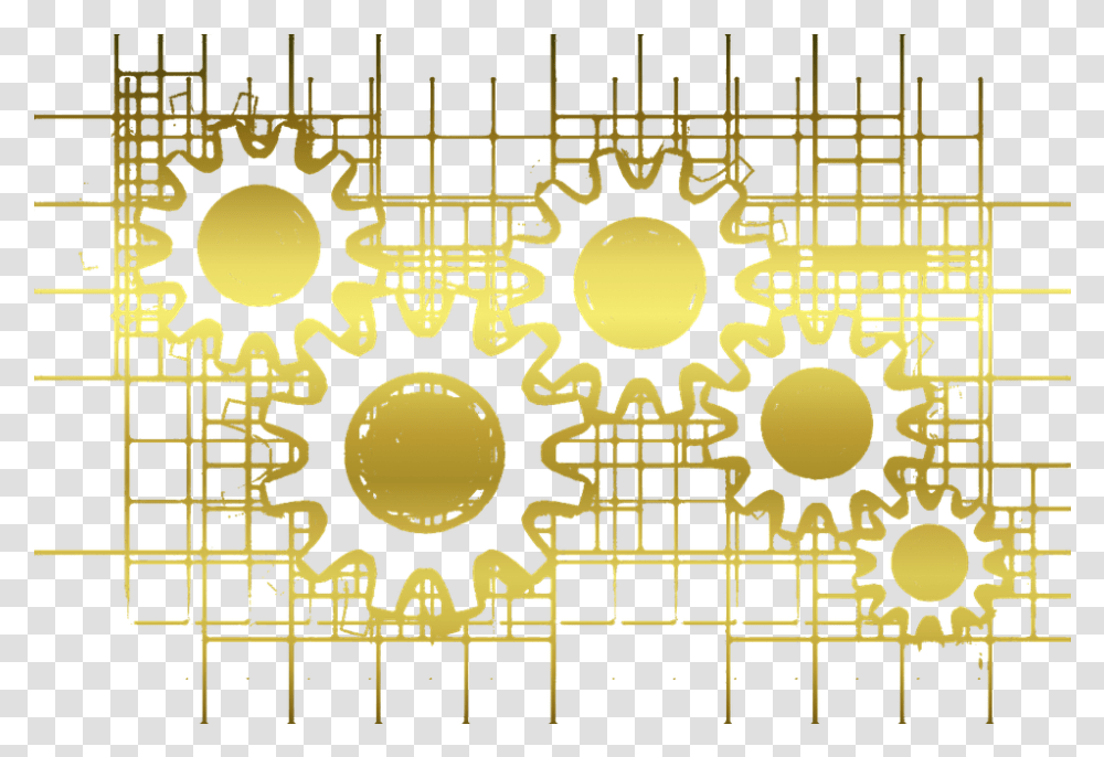Gears Gold Circle, Machine, Gate Transparent Png