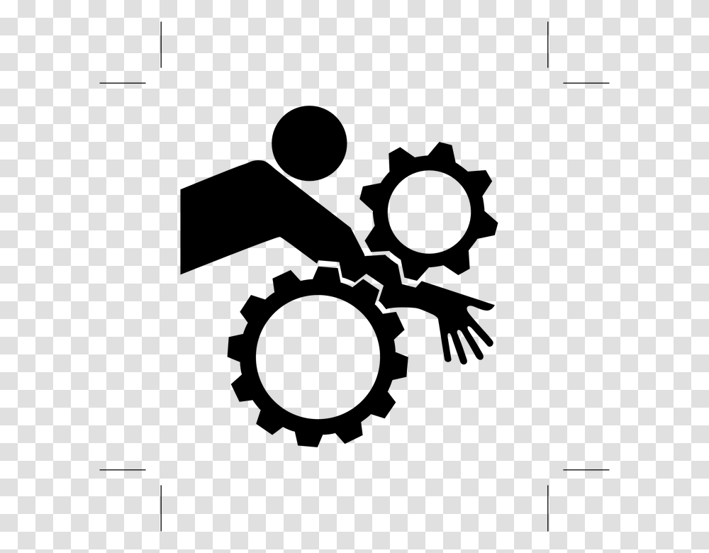 Gears Injury Warning Attention Black Sign Symbol Inclusive Leadership, Gray, World Of Warcraft Transparent Png