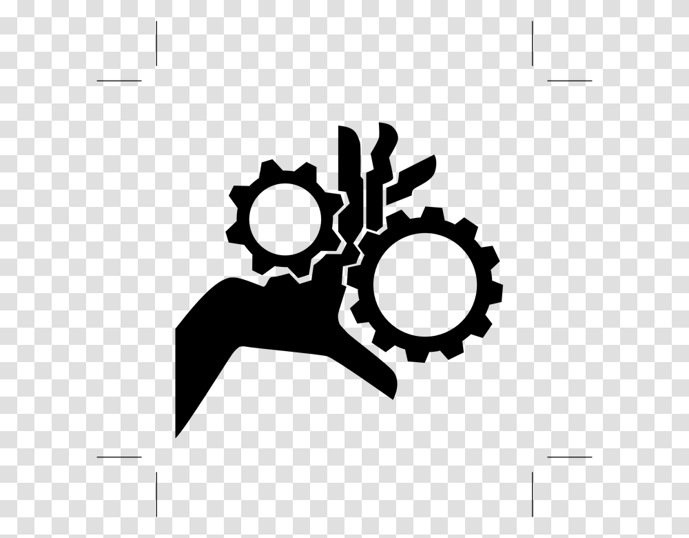 Gears Injury Warning Attention Black Sign Symbol Keep Hand Out Of Machinery, Gray, World Of Warcraft Transparent Png