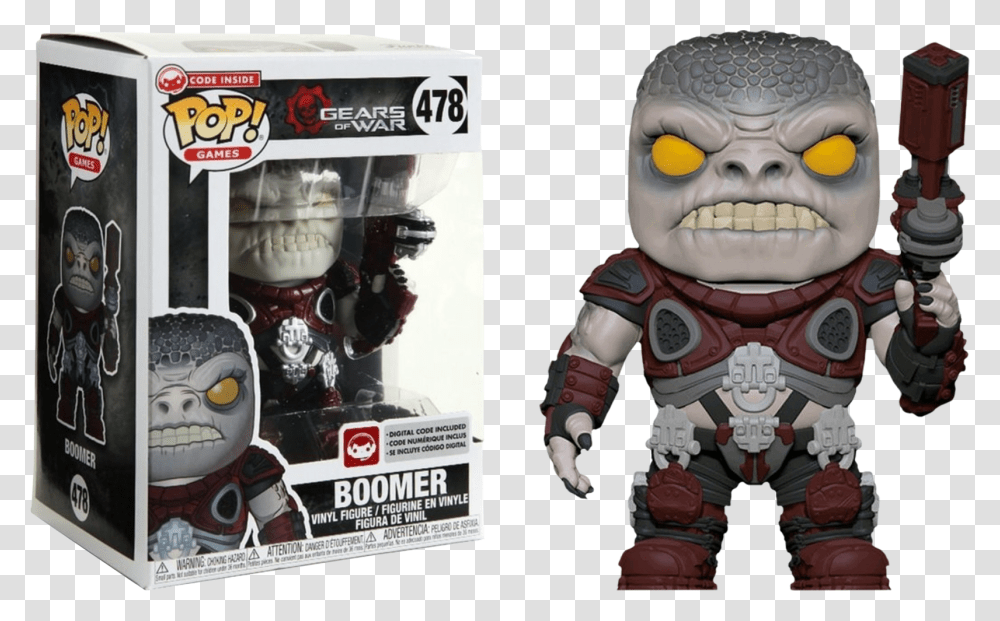 Gears Of War Boomer Pop Figures, Robot, Person, Human, Toy Transparent Png