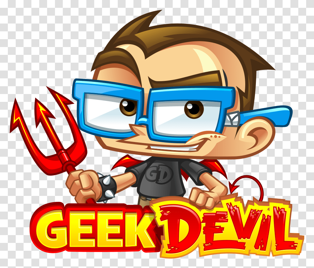 Geekdevil Mascot & Logo Geekdevil, Helmet, Clothing, Symbol, Hand Transparent Png