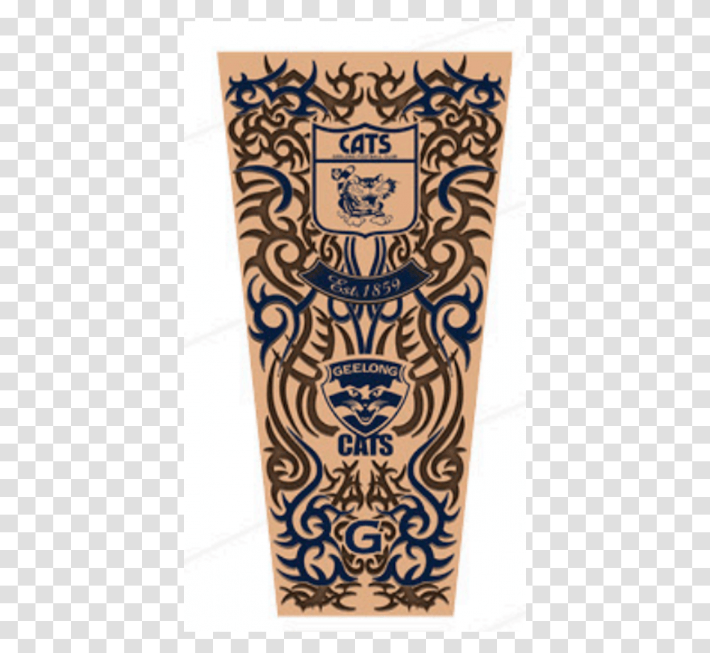 Geelong Cats Afl Youth Tattoo Sleeve, Rug, Doodle Transparent Png